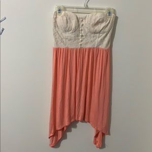 Cream and peach dress